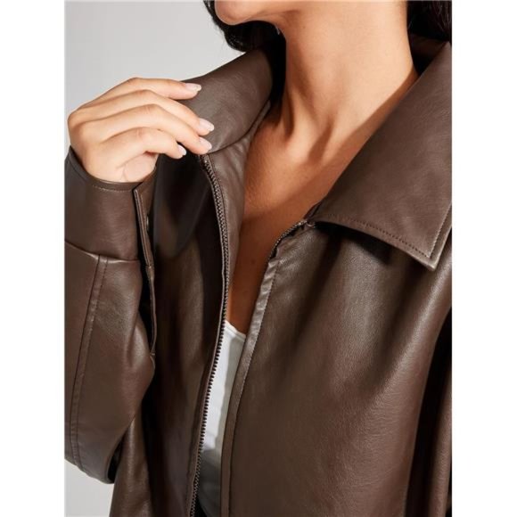 Womens Leather Jacket Sexyshine Women's Faux Shearing Jackets Fur - Main Image